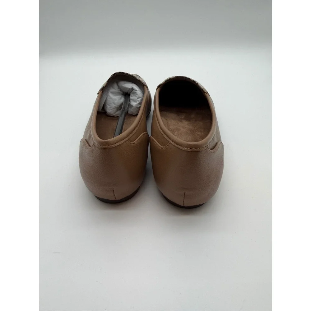 Easy‎ Street Womens Tan Snakeskin Print Loafers Flats 7W 31-5494